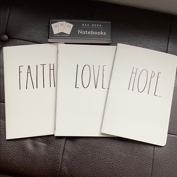 NEW Rae Dunn FAITH. HOPE. LOVE Notebook Trio - Picture 1 of 5
